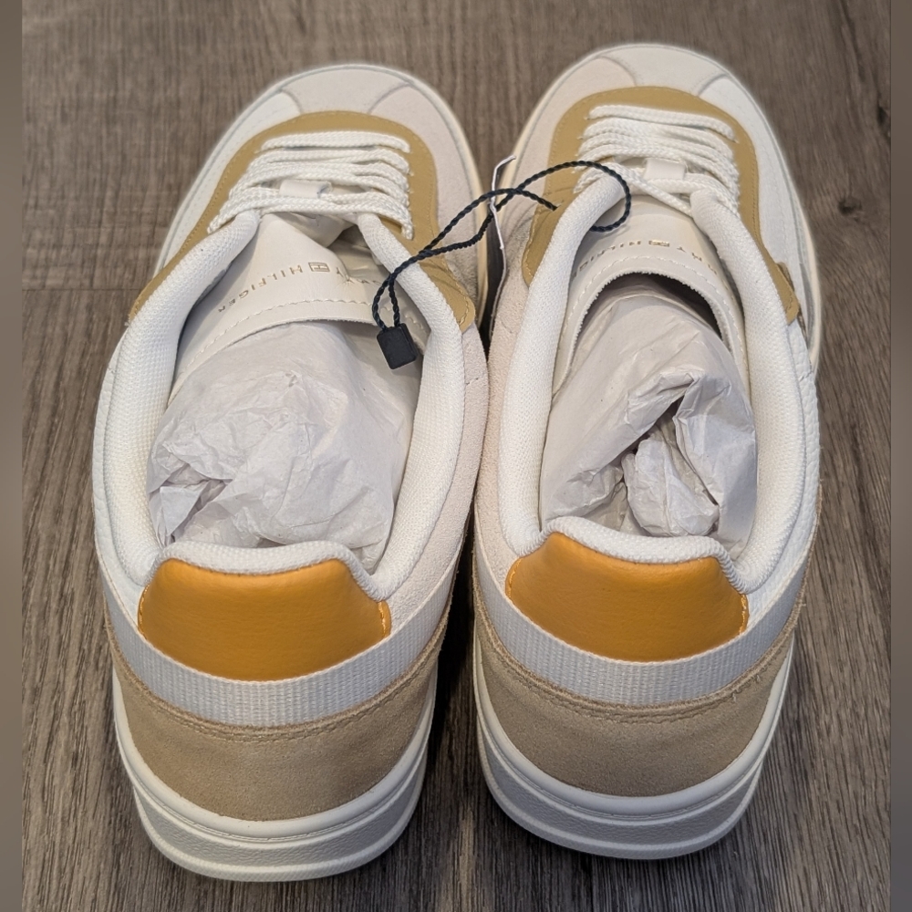 Tommy Hilfiger White and Gold Sneakers - Picture 3 of 5